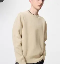 UNIQLO ミラノリブクルーネックセーター ベージュMサイズ