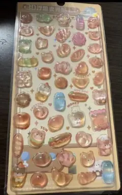 ボンボンドロップシール　3Dシール パン　くま