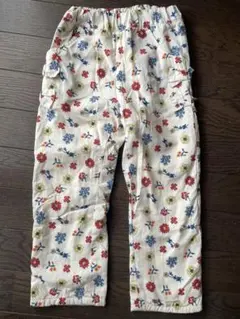 花柄 100cm ロングパンツ　冬　裏起毛