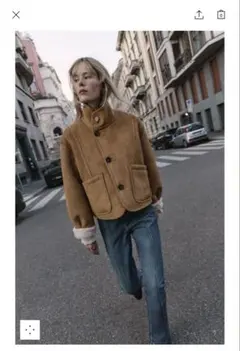 ZARA 大きいサイズ　リバーシブル　スウェード　ボア　ジャケット　未使用