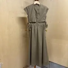 今ちゃん様専用】 SINME カーキ 半袖シャツワンピース - メルカリ