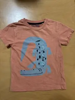 オレンジ ワニプリント Tシャツ 90cm