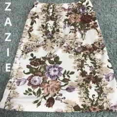 ZAZIE スカート フラワープリント ひざ丈スカート　ザジのサムネイル