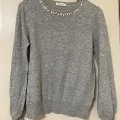 earth music & ecology ビジュー付きニット M