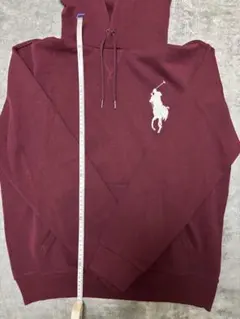 ポロ馬刺繍 バーガンディ パーカー
