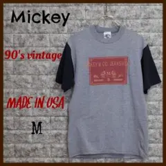 ☺《レアモデル》90'sビンテージ！《USA製！》【ミッキーマウス】Tシャツ・M