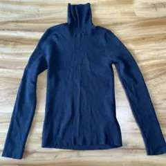 ブラック タートルネック セーター L