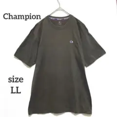 チャンピオン　Tシャツ 半袖　LL 刺繍ロゴ　クルーネック　ダークグレー