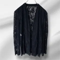 Noir Robe オンワード樫山 総レースカーディガン 黒 9号 M 羽織のサムネイル
