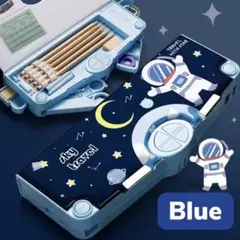 筆箱☘️ ペンケース 入学祝い 小学生 女の子 男の子 大容量 プレゼント ブルー