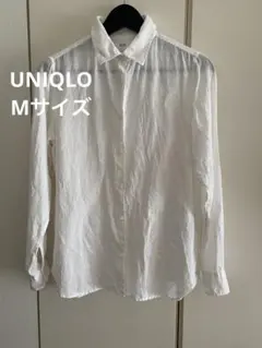 UNIQLO リネンシャツ　長袖シャツ ホワイト　白　M サイズのサムネイル