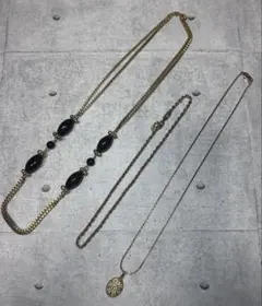 ビーズネックレス 3本セット リング - メルカリ