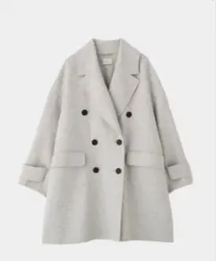 高級感✨ルフィル ライトリバーコート ロングコート ベルト Aライン サイズ1 ソフトウールリバースタンドカラーコート | LE PHIL（ル フィル