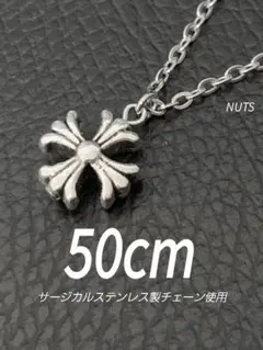 【タイニー クロス ネックレス 2mm 50cm 1本】ステンレス a02