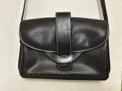 BALLY バリー ヴィンテージ ショルダーバッグ レザー ブラック 型押し