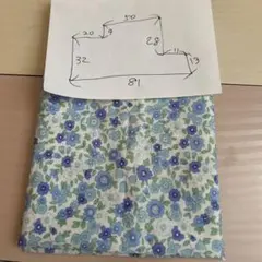 青系花柄プリント生地・可愛いです。