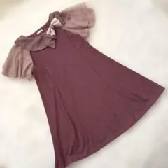 axes femme レースフリル リボンワンピ 森ガール ロリータ