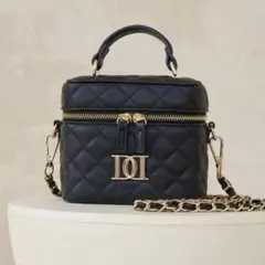 Darich ダーリッチ ゴールドパーツキルティングスクエアミニバッグ　ブラック