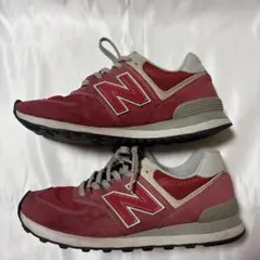 New Balance 574 レッド グレー スニーカー