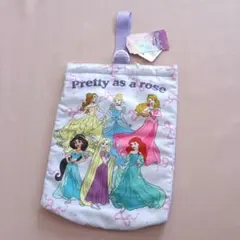 ディズニープリンセス　上履き入れ　パープル