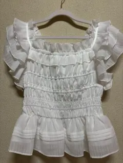 herlipto La Plage Peplum Top white S - メルカリ