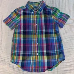 ラルフローレン　キッズ　マドラスチェック　シャツ　半袖　4T
