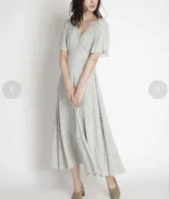 FRAY I.D ヴィンテージレーヨンプリントワンピース グリーン M