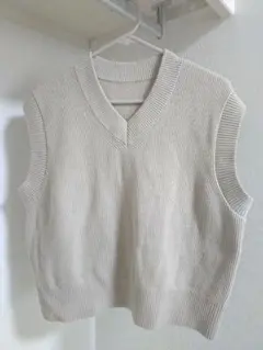 無印良品 ベージュ ニットベスト XL
