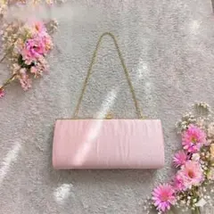 良品 パーティーバッグ 結婚式 クラッチバッグ ピンク サテン がま口 배송비 무료