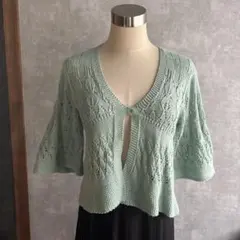 古着　ヴィンテージ レトロ　鍵編み　カーディガン　used ビンテージ　希少