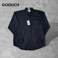 デッドストックカナダ古着レーヨン100%長袖シャツヴィンテージ無地黒高品質高級