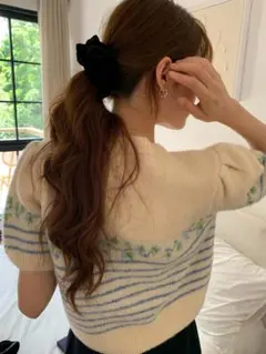 ニット セーター 半袖 サイズフリー