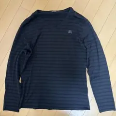 美品　BURBERRY BLACK LABEL 長袖Tシャツ ボーダー ブラック