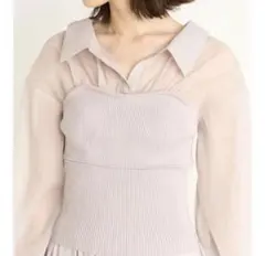 【極美品】SNIDEL スナイデル シアーコンビニットプルオーバーピンクベージュ