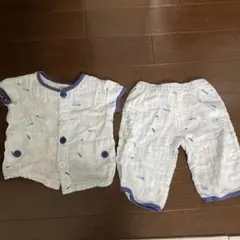 ベビーパジャマ 上下セット 鳥柄 ガーゼ素材のサムネイル