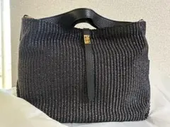 VIOLAd'ORO SANDRO ラフィア調 レザー トートバッグ 黒 A4 - メルカリ