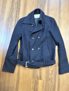 Pコート　ネイビー　ベルト付き　春物　ロック