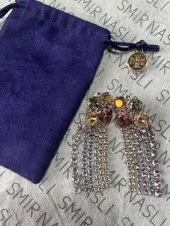 トリーバーチ　TORY BURCH クリスタル ビジュー フリンジ イヤリングのサムネイル
