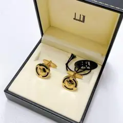 美品 dunhill ダンヒル カフリンクス カフス 箱付き ゴールド ブラック