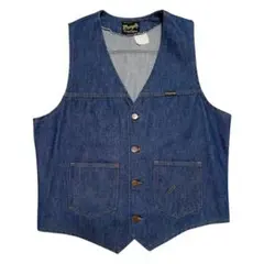 70s 80s Wrangler ラングラー デニムベスト L 黒タグ USA製