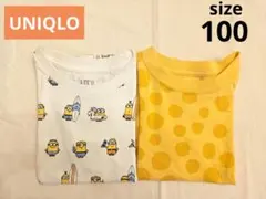 【size 100】ユニクロ　tシャツ　2枚セット　ミニオン　キリン