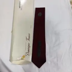 Dominique France バーガンディ ネクタイ