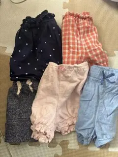 女の子　スカート　短パン　オムツカバー5着セット　80cm
