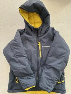 mont-bell キッズ ダウンコート 140 ネイビー/イエロー