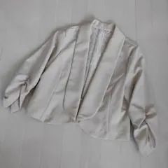 axes femme　七分袖ジャケット　ボレロ　オフホワイト　M