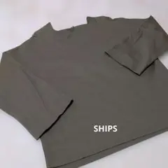 SHIPS　日本製　オリーブグリーン トップス 後ろジッパー付き