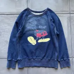 BREEZE 大人サイズ ミッキー スウェット トレーナー デニムカラー