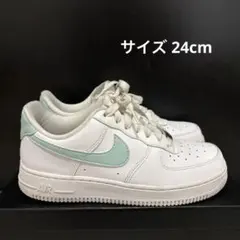 NIKE AIR FORCE1 24cm ホワイト ミントグリーン スニーカー
