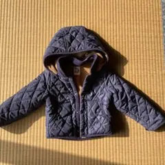 ベビー　フード付き ネイビー キルティングジャケット 90 アウター