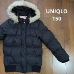 UNIQLO ファー付き 黒　ダウンコート150